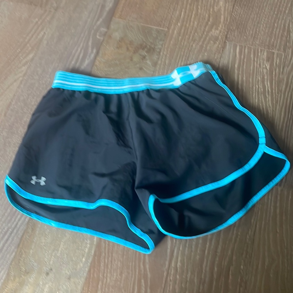 Black and blue Under Armor athletic shorts